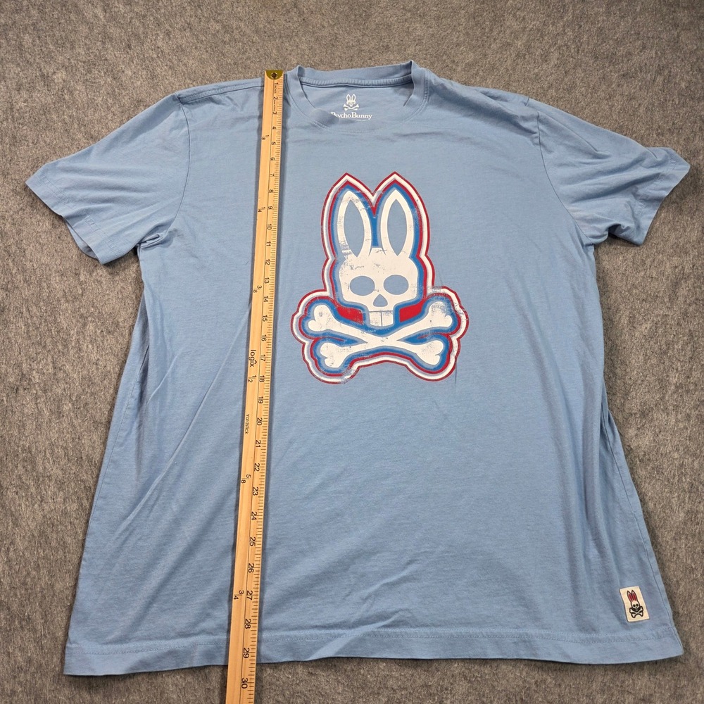 Psycho Bunny Graphic T-Shirt Mens Size 7 XL Blue Pima Cotton Logo Tee - Picture 5 of 12